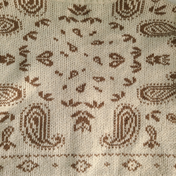 American Eagle Outfitters Beige and Brown Chunky Paisley Cardigan - Picture 11 of 11